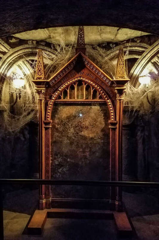 Inside Hogwarts (aka Harry Potter and the Forbidden Journey) in the Wizarding World of Harry Potter at Universal Studios Hollywood.