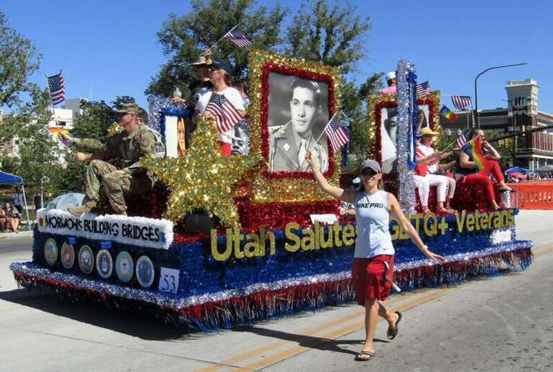 Float by Mormons Building Bridges in the Freedom Festival Grand Parade.