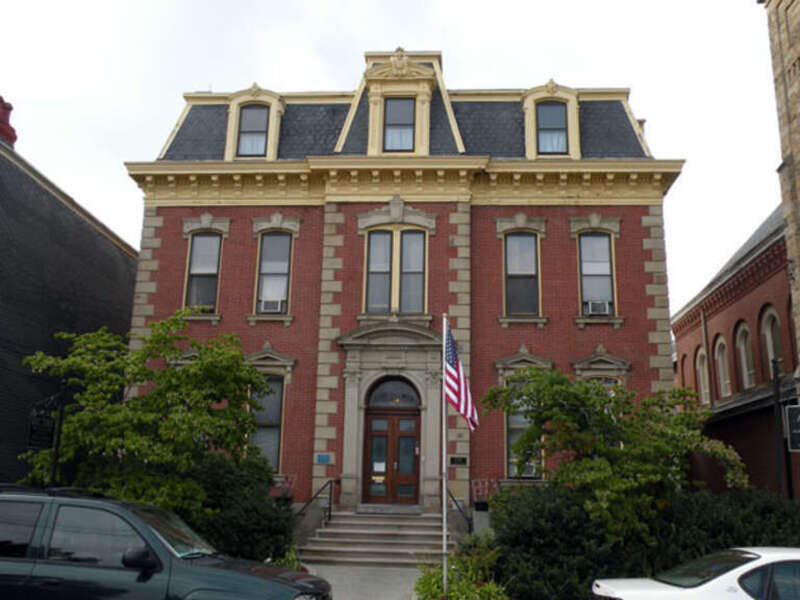 Picture of the Most Holy Name of Jesus Rectory, located at 1700 Harpster Street in the Troy Hill neighborhood of Pittsburgh, Pennsylvania, on August 14, 2010.  The rectory is beside Saint Anthony's Chapel, and was the residence of Fr. Suitbert
