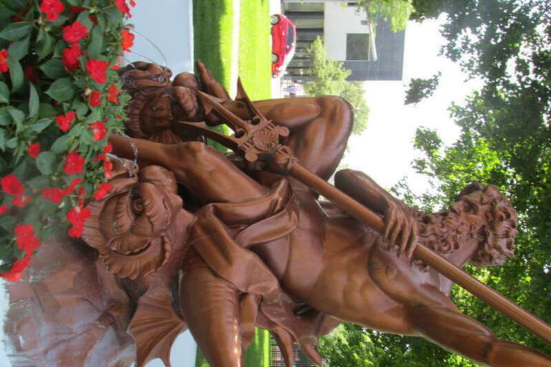Neptune Fountain on Courthouse Square.
