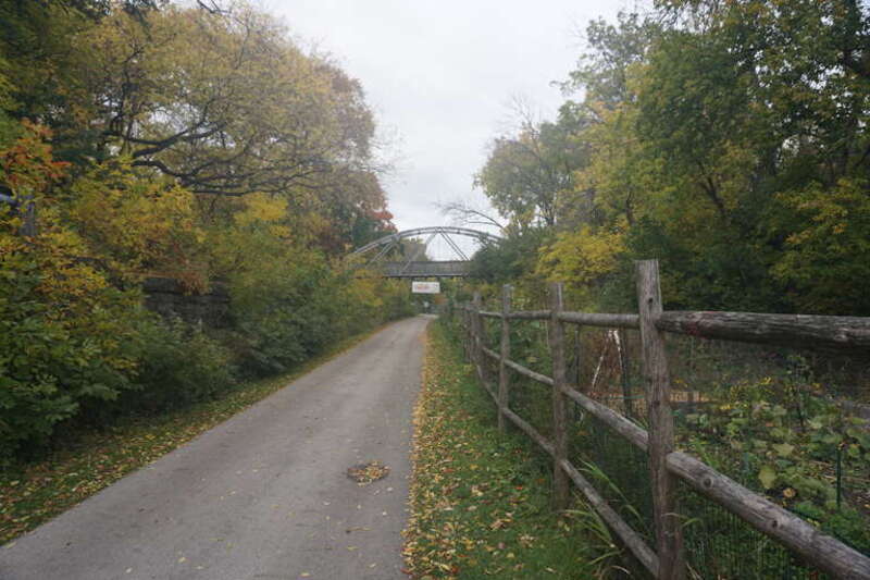 The Milwaukee River Line of the Oak Leaf Trail in Milwaukee, Wisconsin (United States).