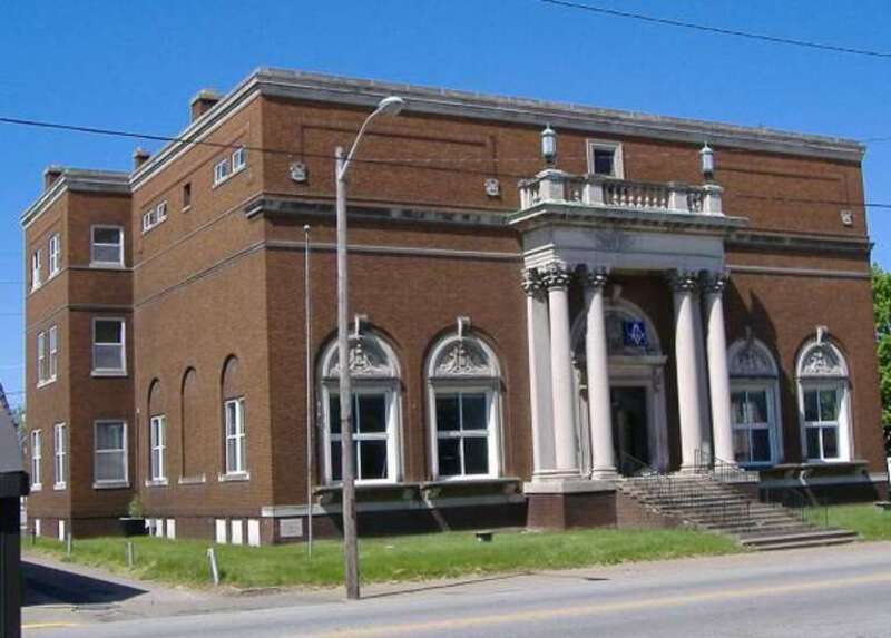 The old Masonic Temple in Jeffersonville, Indiana.