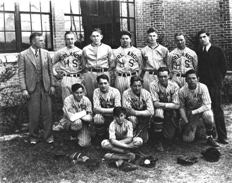 Local call number: MS25733Title: Orlando High School baseball teamDate: 1931General note: Back row (last on right): Martin Segal. Bat boy/mascot (in front): George Wolly, age 12.Physical descrip: 1 photonegative - b&amp;amp;w - 4 x 5 in.Series Title: