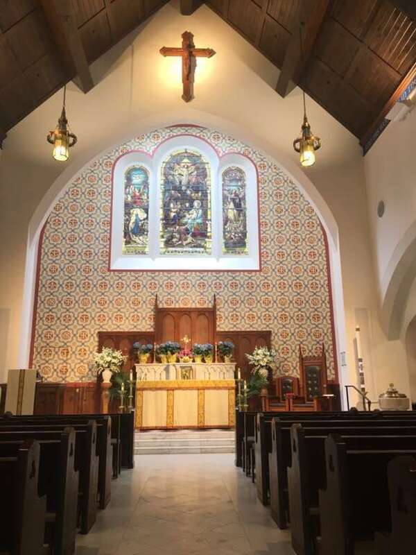 The sanctuary of Our Lady of Good Voyage in Boston .