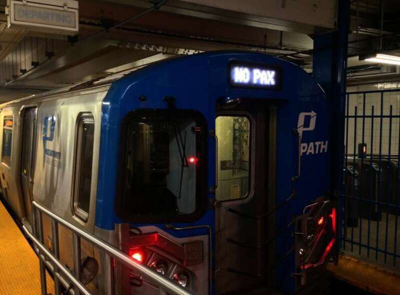 PATH Train with &quot;No Pax&quot; on destination sign
