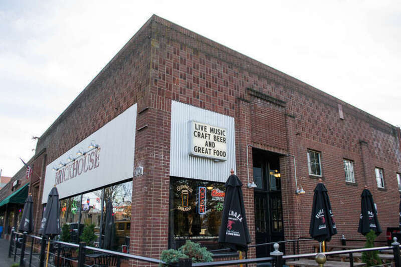 Decorative brick adorns the Palace Market building in Vancouver, Washington