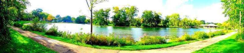 Panorama of Tenney Park Lagoon
