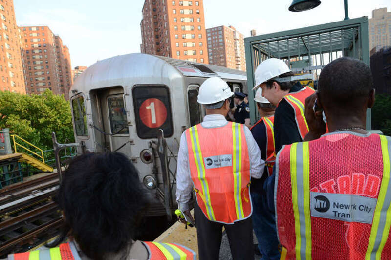 One set of wheels on a southbound 1 train derailed at 5:48 p.m. on Wednesday, May 29, 2013, just south of the 125 St station. No injuries were reported. Our crew members worked to restore service as quickly and safely as possible. 

Photo: MTA New