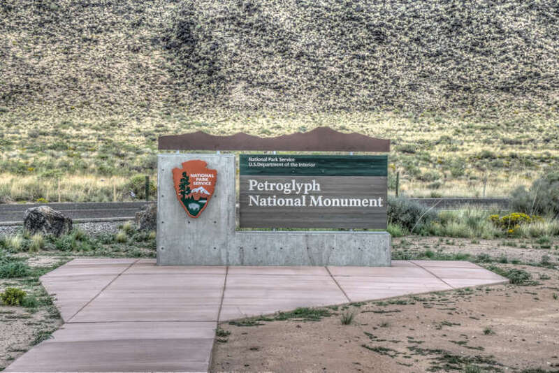 Entrance sign to Petroglyph National Monument