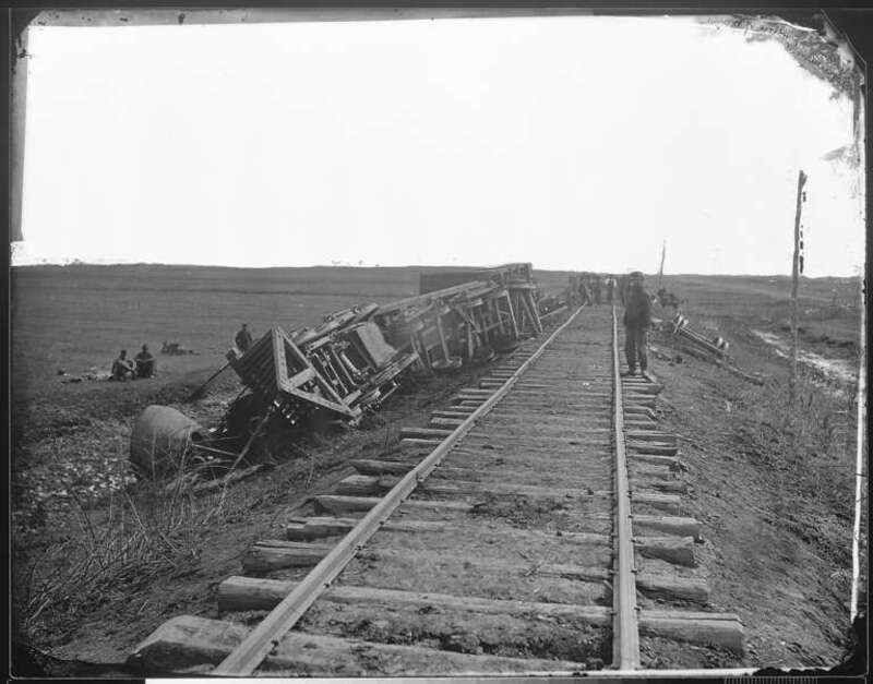 Original Caption: Picking up debris of trains after Pope's retreat. Second Battle of Bull Run.
U.S. National Archives’ Local Identifier:  111-B-505
From:: Series: Mathew Brady Photographs of Civil War-Era Personalities and Scenes, (Record Group