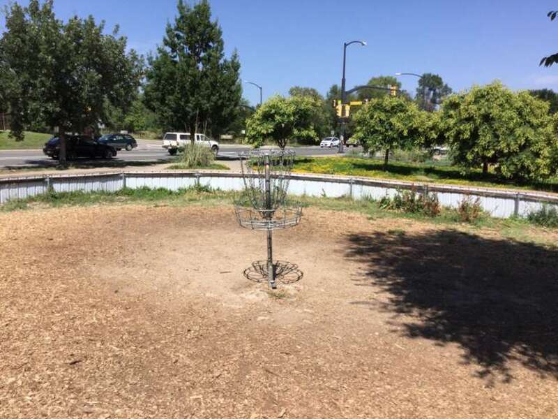 Practice Basket at Valmont Park Disc Golf Course in Boulder, CO