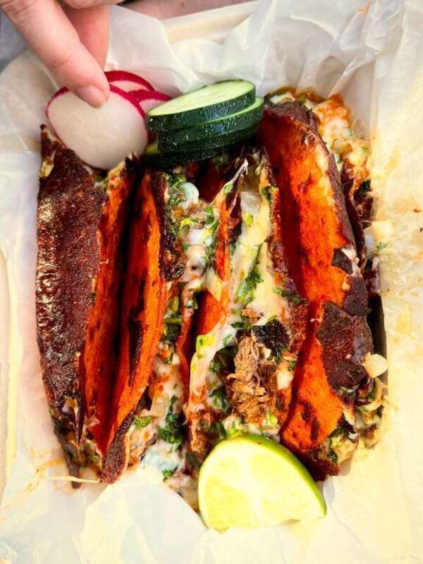 Quesabirria tacos at El Garage in Richmond, California