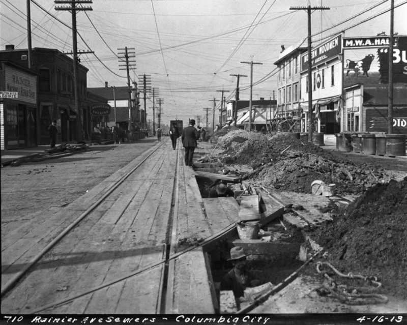 In Columbia City. &amp;lt;a href=&quot;http://archives.seattle.gov/digital-collections/index.php/Detail/objects/29976&quot; rel=&quot;noreferrer nofollow&quot;&amp;gt;Item 6280&amp;lt;/a&amp;gt;,  Engineering Department Photographic Negatives (Record Series 2613-07), &amp;lt;a