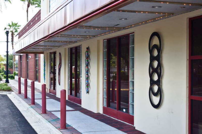 The Ritz Theater (1929) in the LaVilla neighborhood of Jacksonville, Florida, was renovated in 1999. The facade includes wall sculptures by California artist Susan Cooper titled, 'LaVilla Braid,&quot; (2007).
