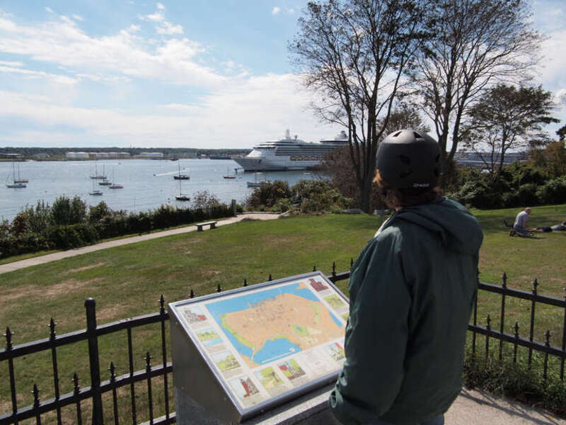 Leigh looking at the Royal Caribbean's &quot;Jewel of the Seas&quot;