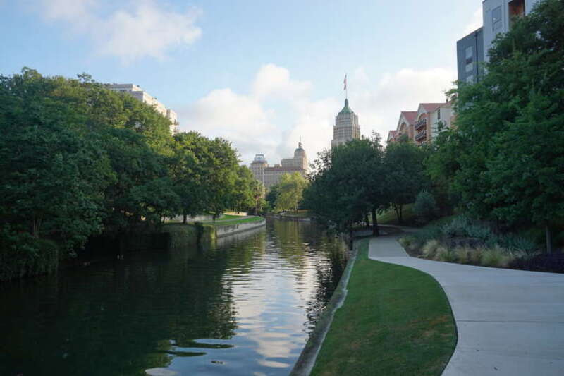 The San Antonio River Walk in San Antonio, Texas (United States).