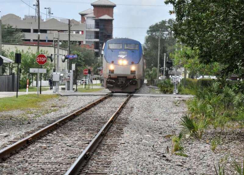 Amtrak Silver Star passing through Ybor City in reverse to arrive at Tampa's Union Station !