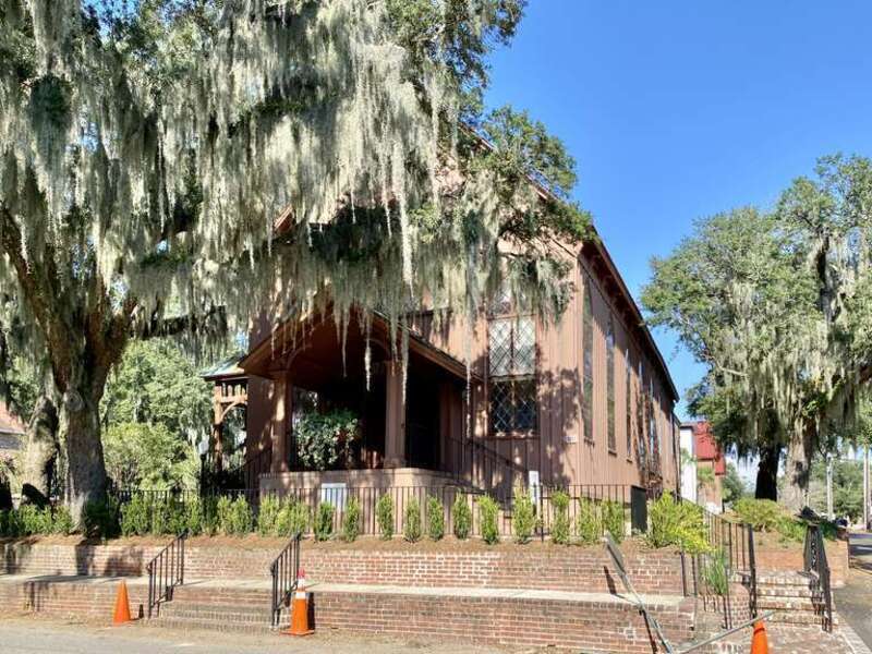 Built in 1857, this Carpenter Gothic-style church was designed by Charleston-based architect Edward B. White, and served as a chapel of ease for the congregation of Christ Church for the townspeople of Mount Pleasant.  The church split from Christ