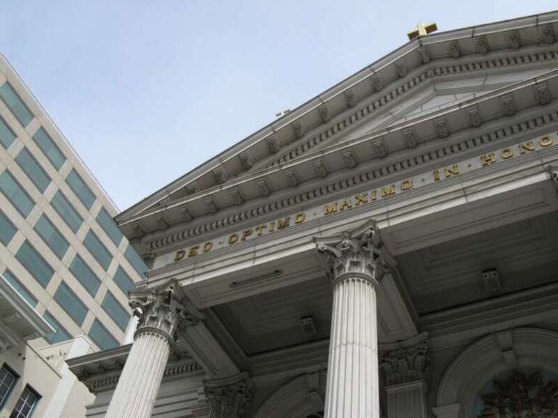 The front of the church on Market St.