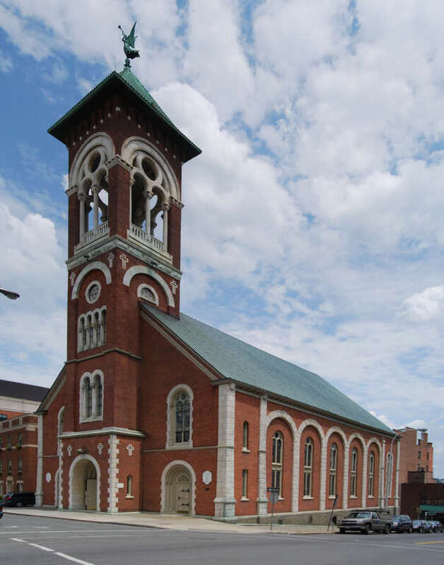 St. Mary's Catholic Church on Lodge Street in Albany, New York, United States. It was built in 1867 (and its tower completed in 1894), and added to the National Register of Historic Places in 1977.