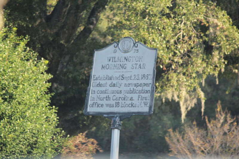 Historic sign marker for the Wilmington Morning Star