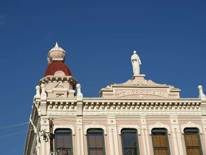 Detail of the Steiner-Lobman and Teague Hardware Buildings in Montgomery, Alabama