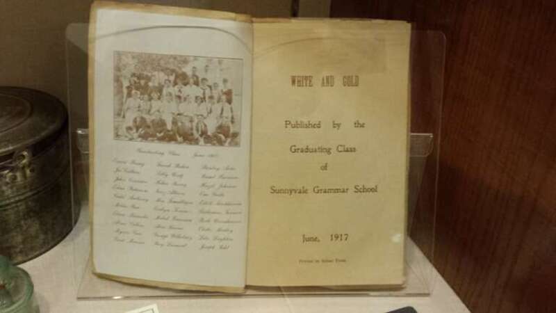 1917 yearbook of Sunnyvale Grammar School on display at the en:Sunnyvale Heritage Park Museum