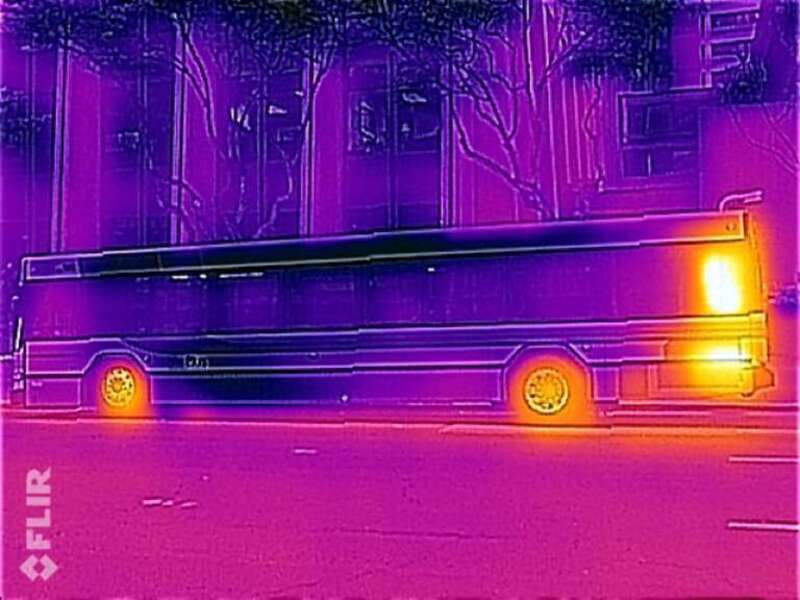 The Bus - Warm engine on the back and the wheels.