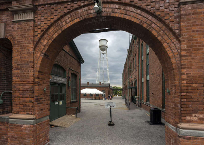 The entrance to the main complex at Thomas Edison National Historical Park, West Orange, New Jersey, USA