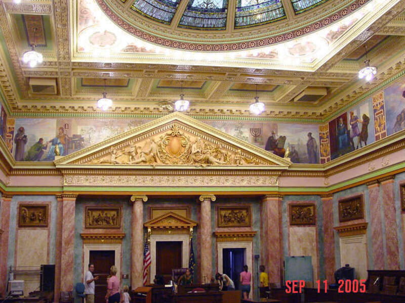 Interior of the restored Allen County Courthouse in Fort Wayne, Indiana USA