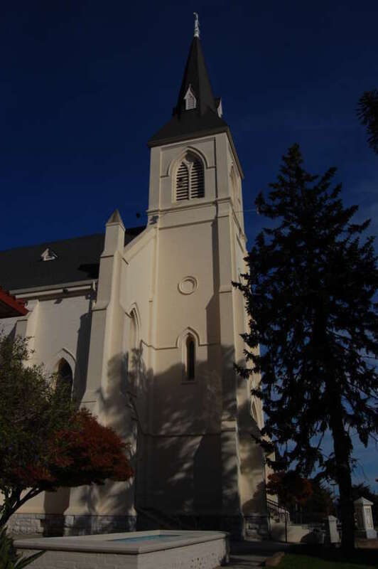 Holy Cross Catholic church. Built in 1889. 126 High Street. Santa Cruz, California, USA
