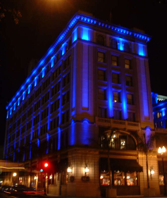 US Grant lit up lavender