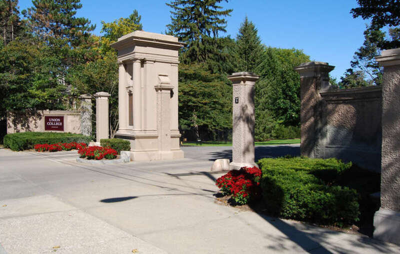 Entrance gate to Library Lane on the campus of Union College in Schenectady, New York, United States
