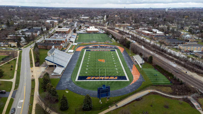 The Wheaton Thunder football stadium, at Wheaton College in Wheaton, IL.