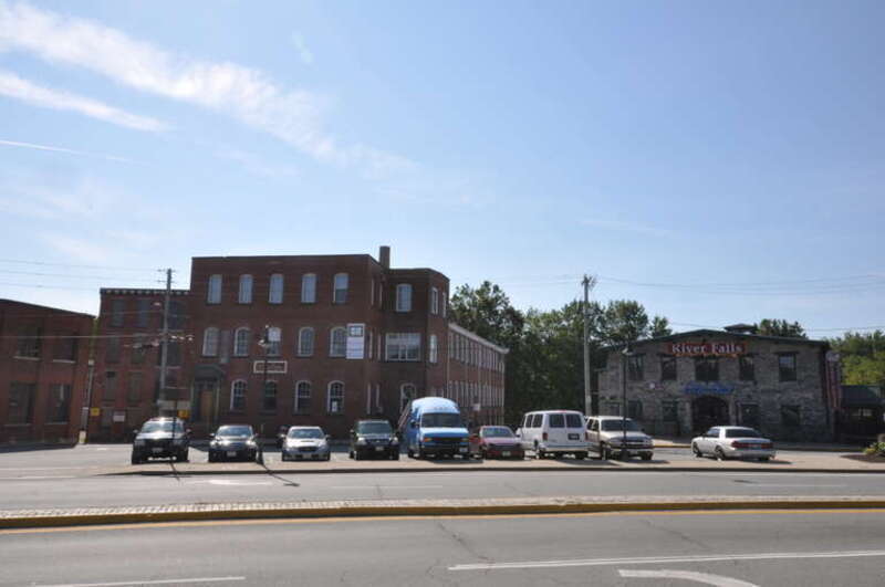 The former Woonsocket Rubber Company Mill, Main Street at Island Place, Woonsocket, Rhode Island.
