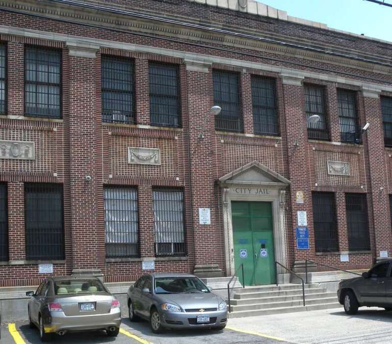 Looking southeast at Yonkers City Jail on a cloudy afternoon.