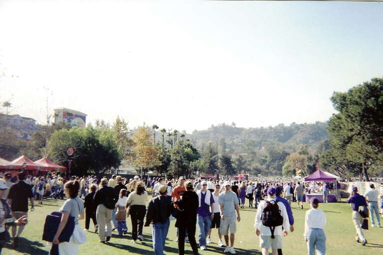 On my way home from New Years' Eve in San Diego, I stopped by the 2001 Rose Bowl between the University of Washington and Purdue University.  I had no intention of paying $125.00 for a ticket, but I stopped to visit with the tailgating fans and to