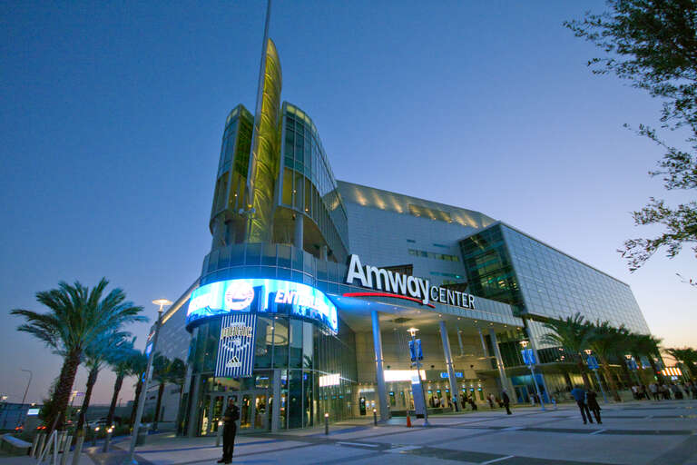 The new Amway Center, an indoor arena in Orlando, Florida