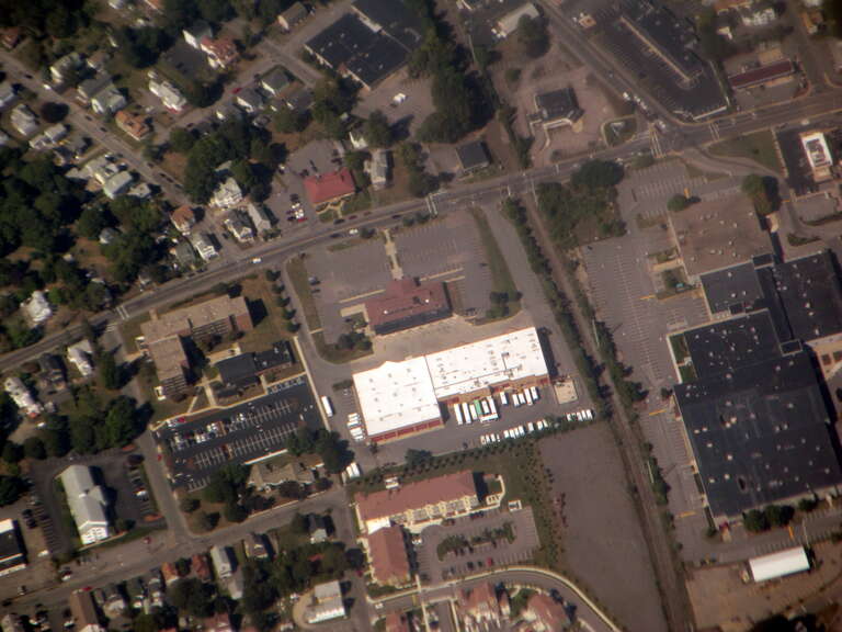 Aerial photograph of Bloom Bus Terminal and surrounding areas of Tuanton in September 2015