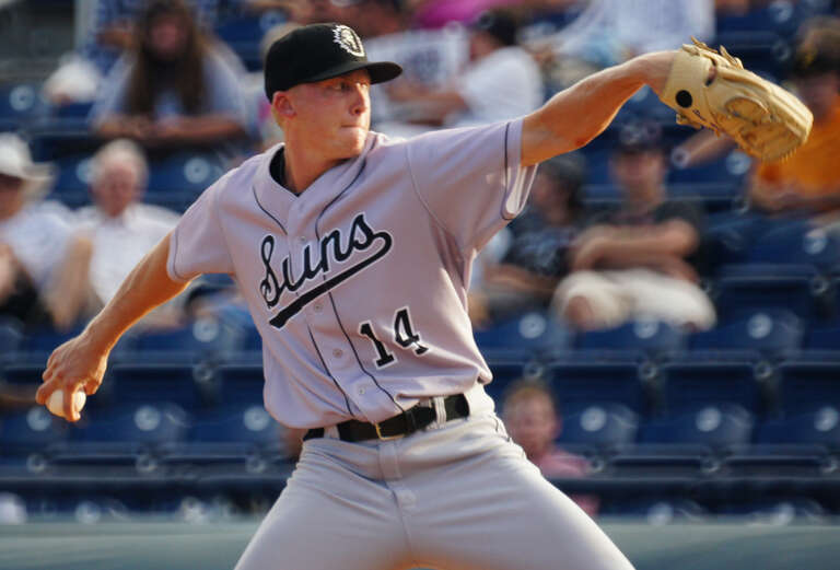 Scott McGough delivers a pitch for the Jacksonville Suns in 2013.