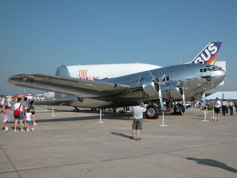 Boeing 307: This is the only example of this type. It is now on display at the National Air and Space Museum in Washington DC. The visit to Oshkosh was one of only two stops it made before being placed on permanent display.