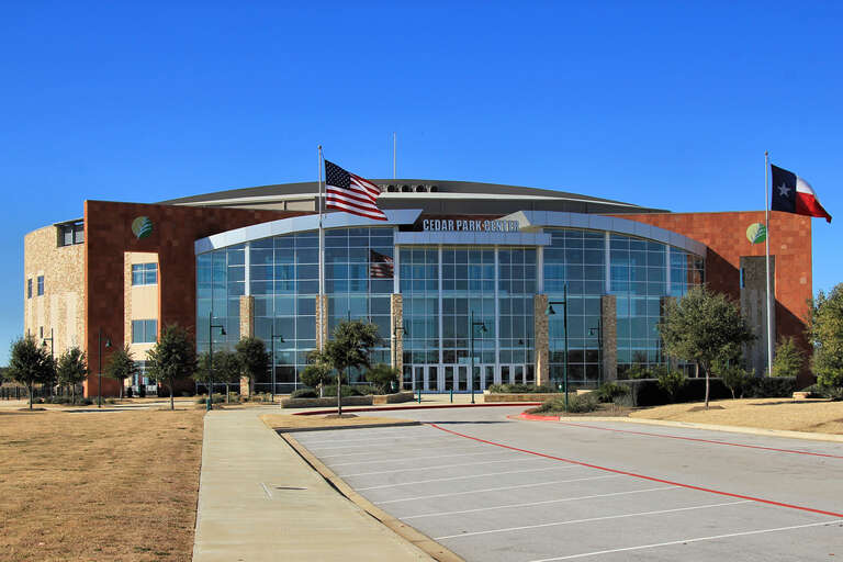 Cedar Park Center in Cedar Park, Williamson County, Texas, United States. The center is home to the Texas Stars ice hockey team, the primary affiliate of the NHL’s Dallas Stars, and it is also home to the Austin Spurs, the NBA Development League