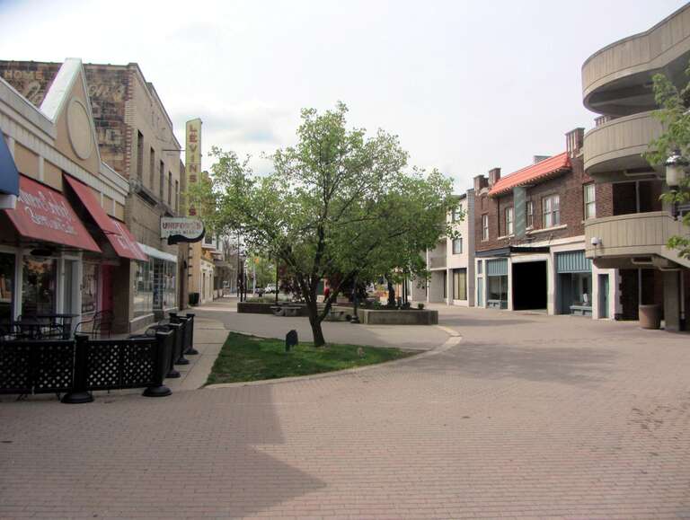 Downtown Cuyahoga Falls, Ohio, United States.