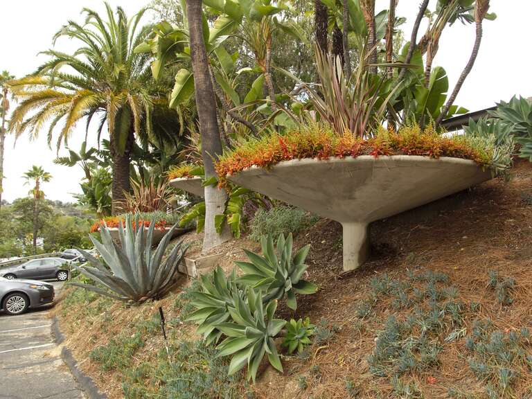 Planters at Dodger Stadium.
