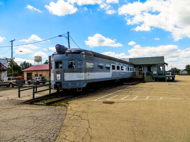 Entrance of National New York Central Railroad Museum, in Elkhart, Indiana, United States.