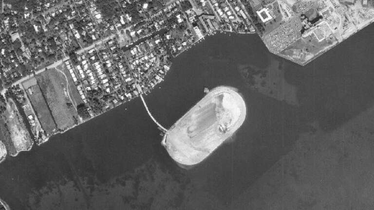 Clipping of FDOT Aerial photo of Grove Isle from 1971