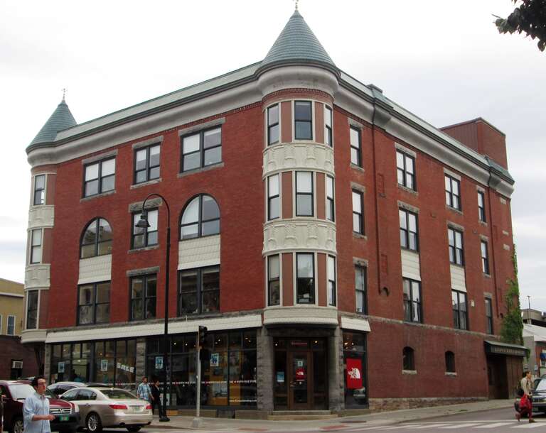 The Hall Block at 210 College Street on the corner of S. Winooski Avenue in Burlington, Vermont