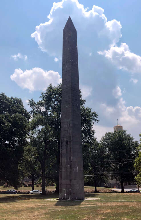 The Dauphin County Veteran's Memorial Obelisk as seen in 2022