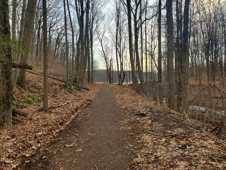 Highland Pond Preserve trail in March 2023