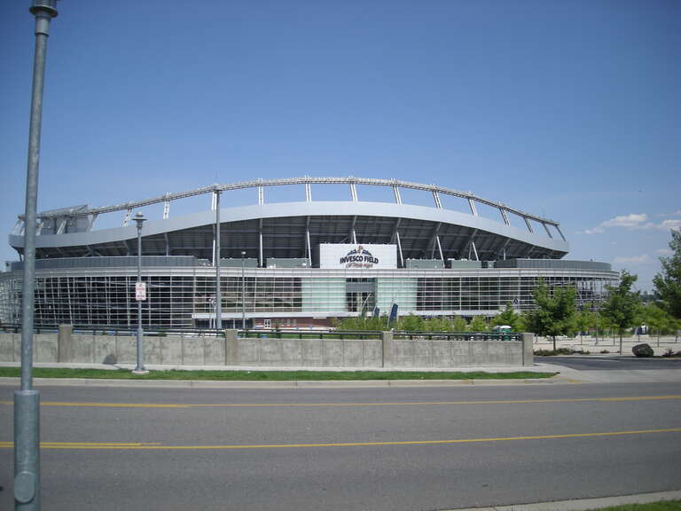 The exterior of Invesco Field at Mile High in Denver, Colorado (United States).